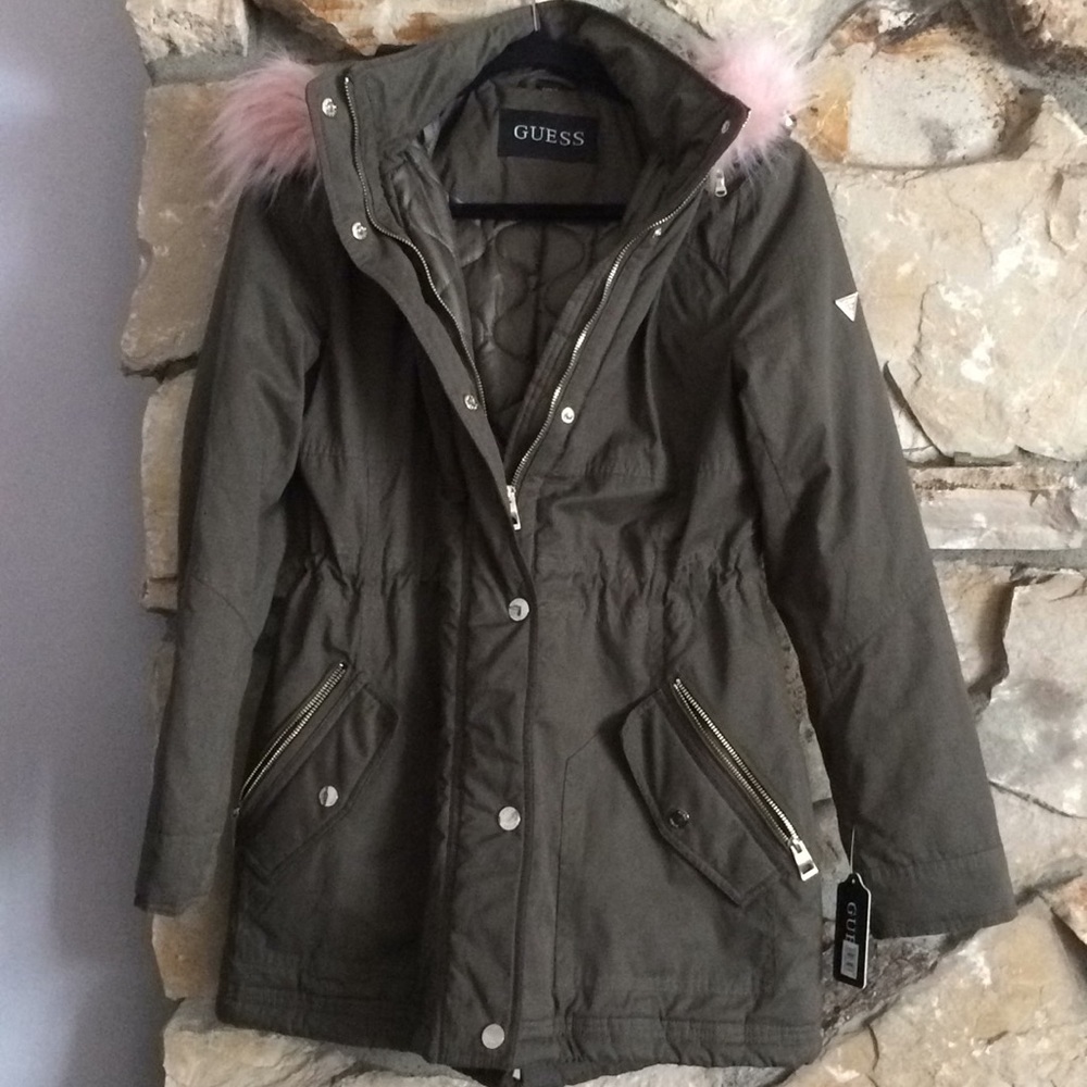GUESS Army Jacket Pink Hood